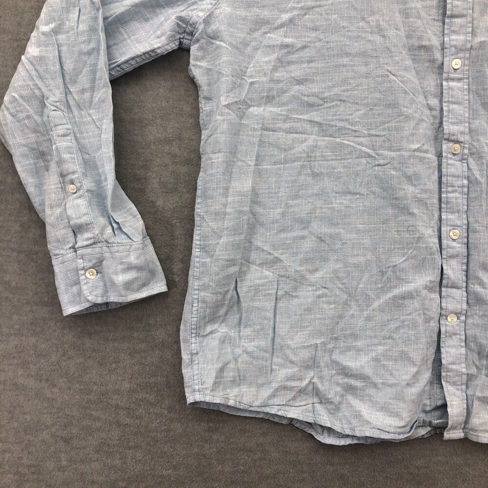 St. John's Bay Button Shirt Mens XXL Linen Blend Slim Fit Striped Long Sleeve - Picture 4 of 16